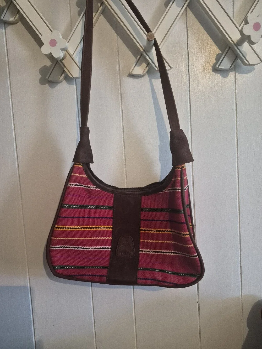 Vintage Tikal Guatemala Woven Huipil Hobo Bag